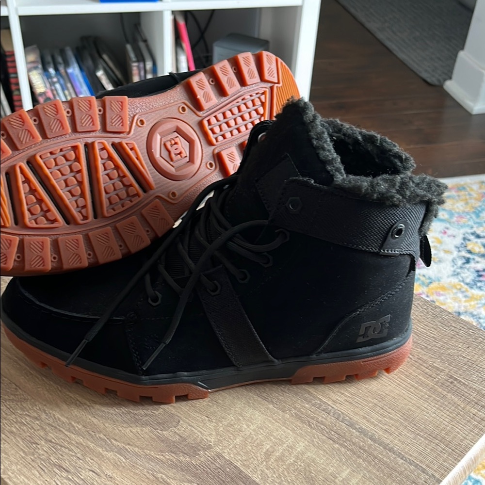 DC Black and Orange High-Top Boots